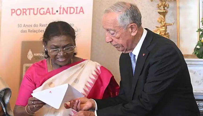 “राष्ट्रपति द्रौपदी मुर्मु ने पुर्तगाल के राष्ट्रपति मार्सेलो रेबेलो डी सूसा के साथ व्यापक चर्चा की